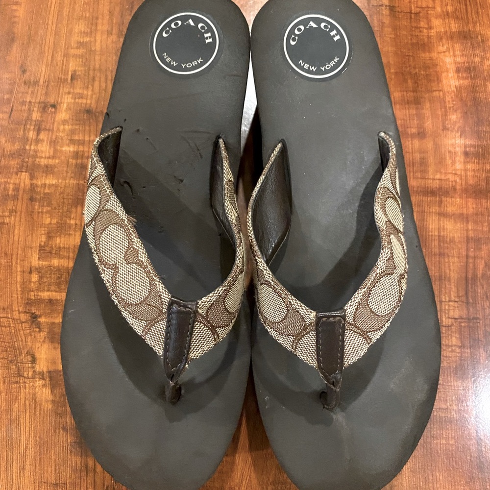 Authentic Coach Wedge Sandals